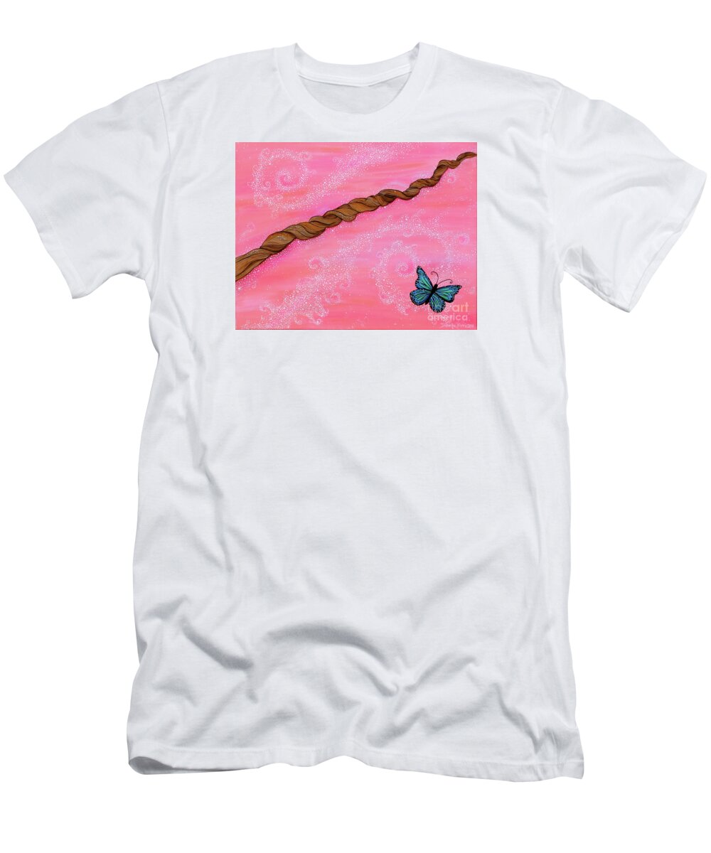 Cypress Paintings T-Shirt featuring the painting Cypress Wand by Deborha Kerr