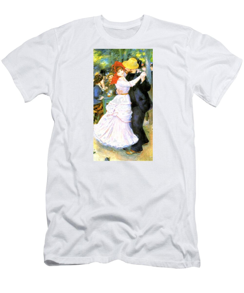 Pierre-auguste Renoir T-Shirt featuring the painting Dance At Bougival by Pierre Auguste Renoir