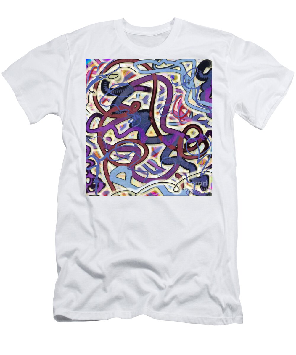 Abstract T-Shirt featuring the digital art Dancing P by Gabrielle Schertz