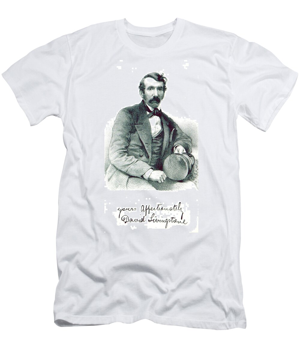 History T-Shirt featuring the photograph David Livingstone, Scottish Explorer by British Library