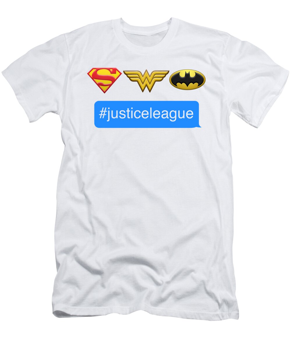  T-Shirt featuring the digital art Dc - Hashtag Jla by Brand A