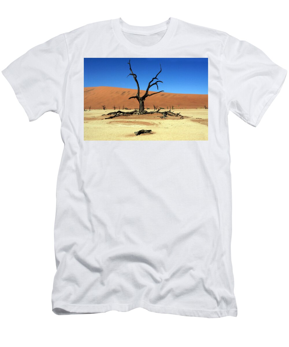 Africa T-Shirt featuring the photograph Dead Vlei Tree - Namibia by Aidan Moran