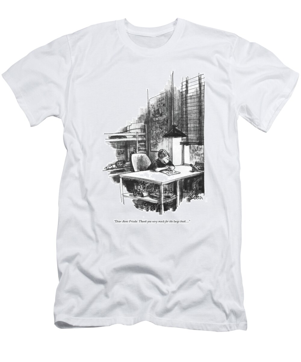 Holidays T-Shirt featuring the drawing Dear Aunt Frieda: Thank You Very Much by Charles Saxon