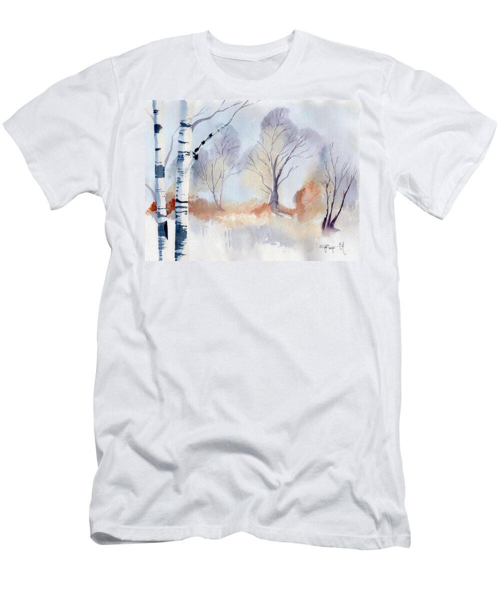 Forest T-Shirt featuring the painting December by Sean Parnell