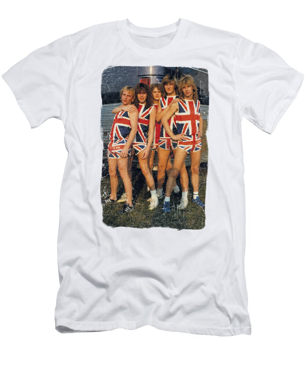  T-Shirt featuring the digital art Def Leppard - Flag Photo by Brand A