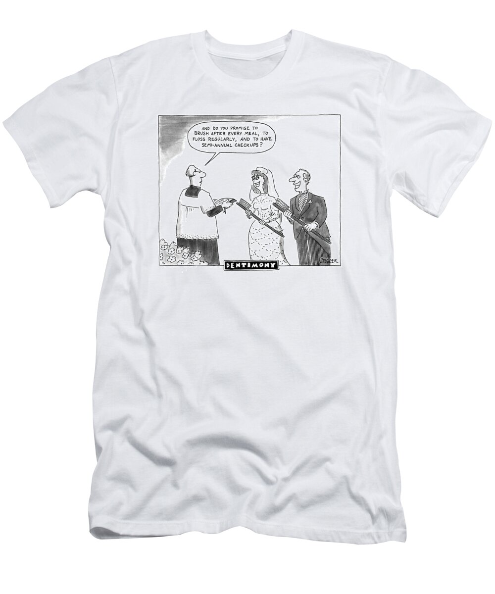 Medical T-Shirt featuring the drawing Dentimony by Jack Ziegler