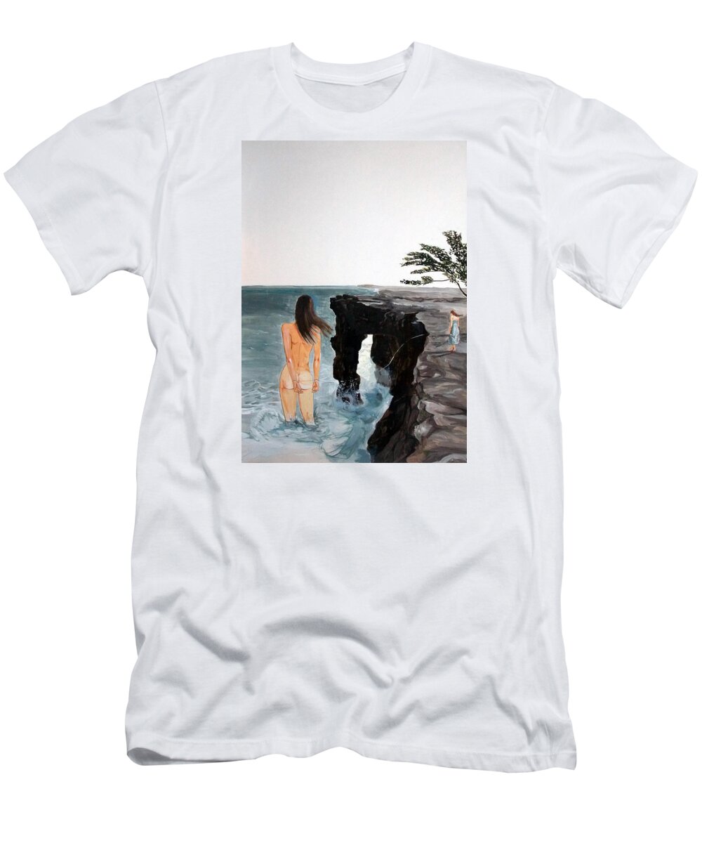 Landscape T-Shirt featuring the painting Destinos by Lazaro Hurtado