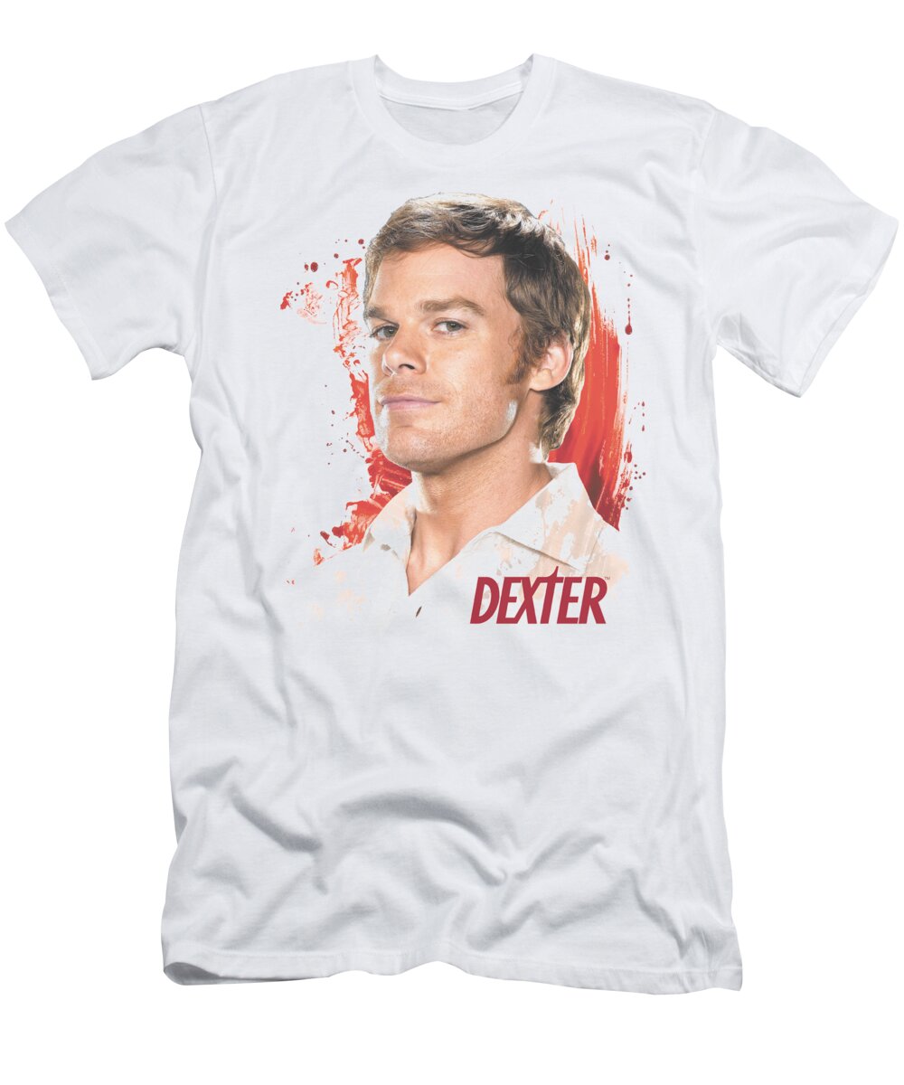 Dexter T-Shirt featuring the digital art Dexter - Blood Splatter by Brand A