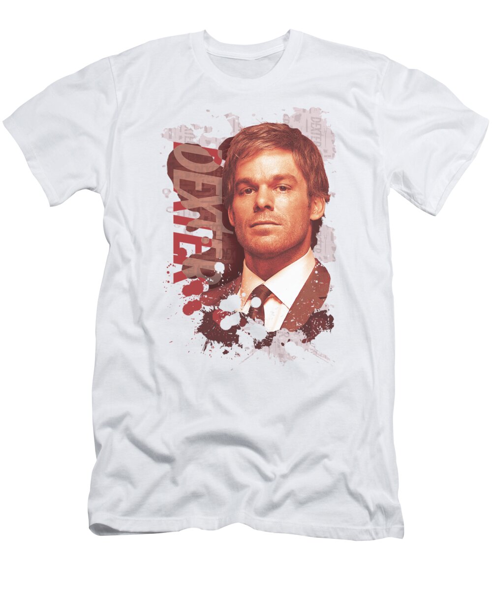 Dexter T-Shirt featuring the digital art Dexter - Splatter by Brand A