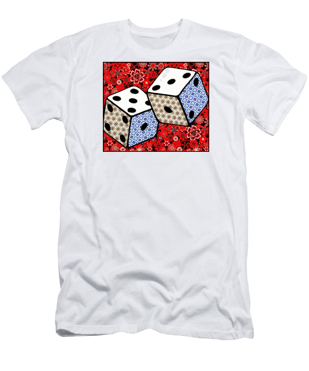 Collage T-Shirt featuring the mixed media Dice by Jim Harris