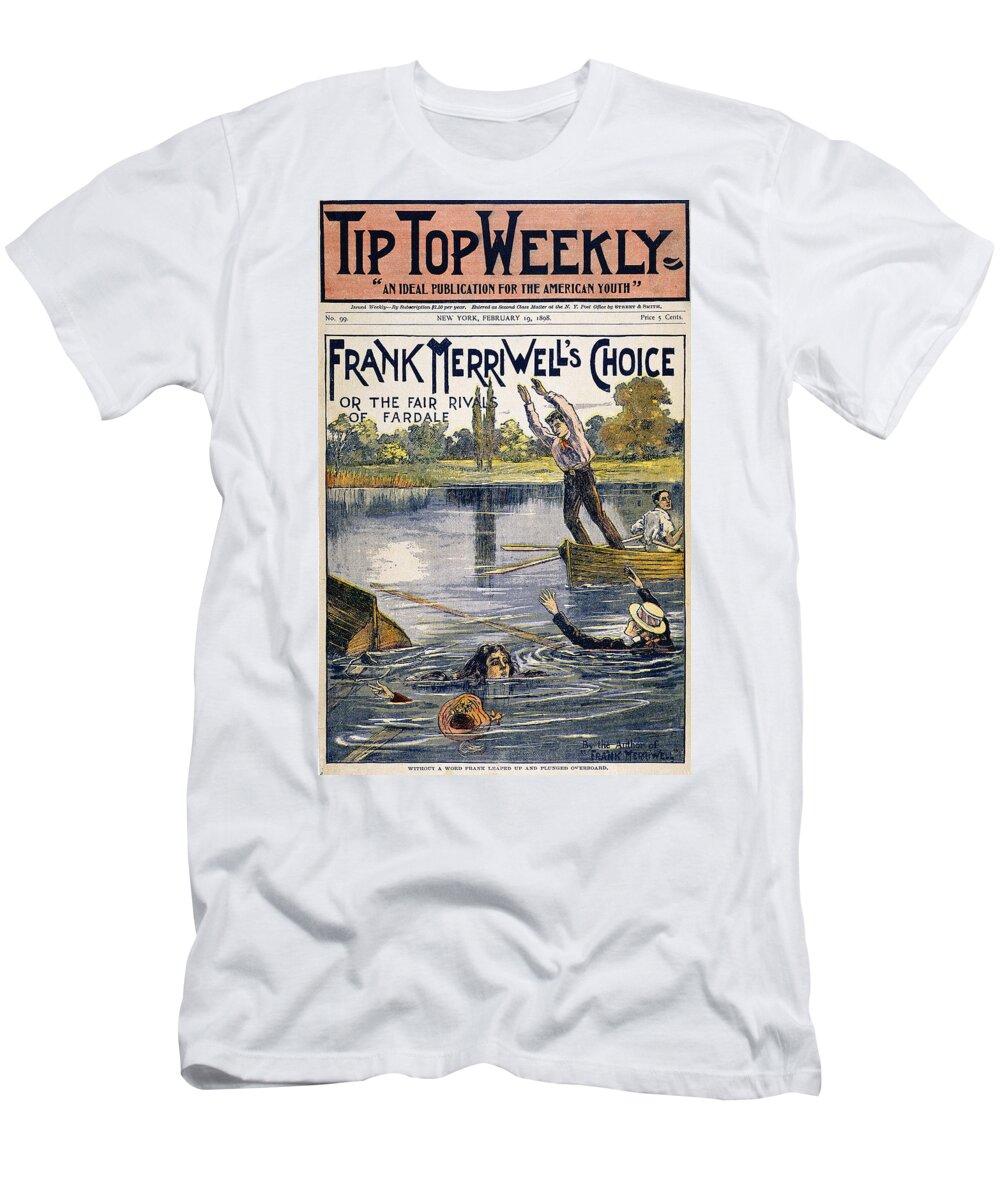1898 T-Shirt featuring the drawing Dime Novel, 1898 by Granger