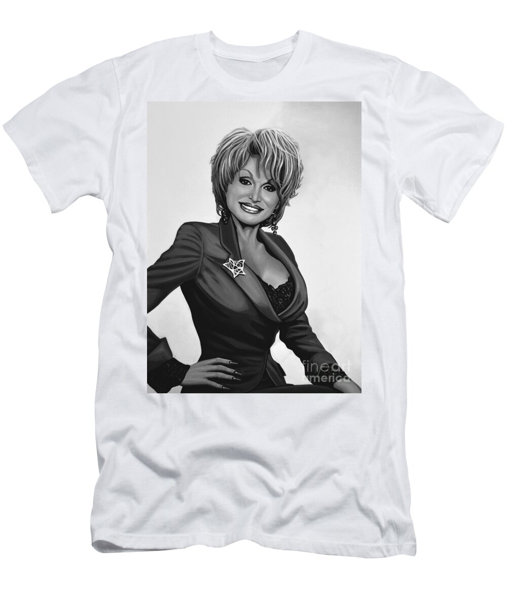 Dolly Parton T-Shirt featuring the mixed media Dolly Parton by Meijering Manupix