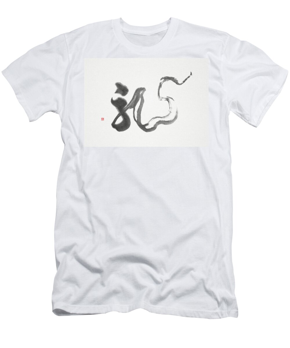 Dragon T-Shirt featuring the painting Dragon by Ponte Ryuurui