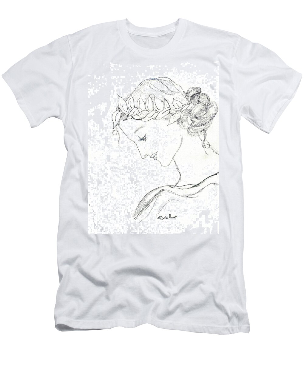 Muse T-Shirt featuring the drawing Dreaming of the Dance by Maria Hunt