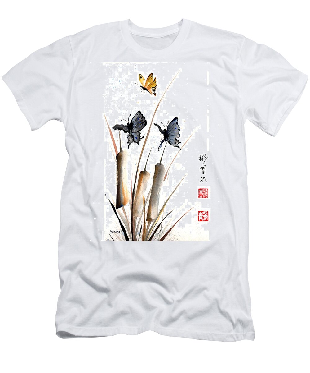 Chinese Brush Painting T-Shirt featuring the painting Echo of Silence by Bill Searle