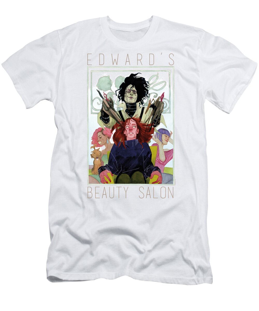  T-Shirt featuring the digital art Edward Scissorhands - Salon by Brand A
