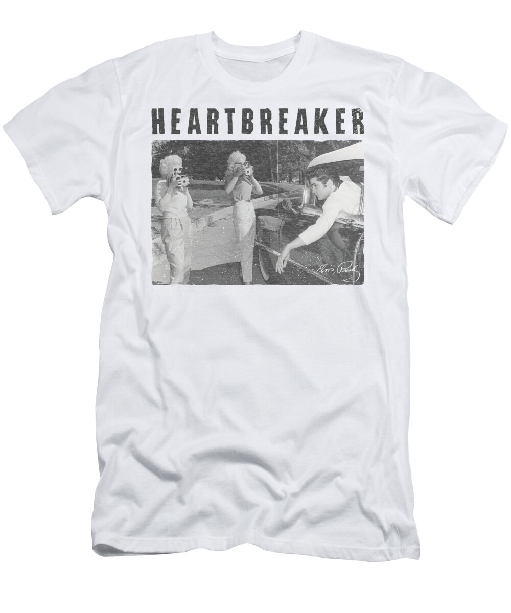  T-Shirt featuring the digital art Elvis - Heartbreaker by Brand A