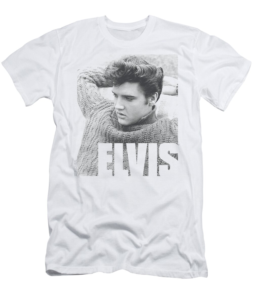 Celebrity T-Shirt featuring the digital art Elvis - Relaxing by Brand A
