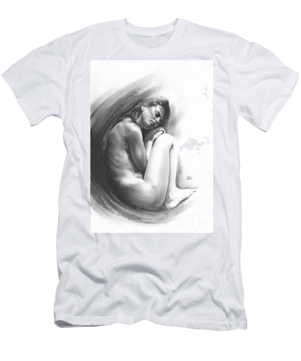 Embryonic 1 T-Shirt featuring the drawing Embryonic 1 by Paul Davenport