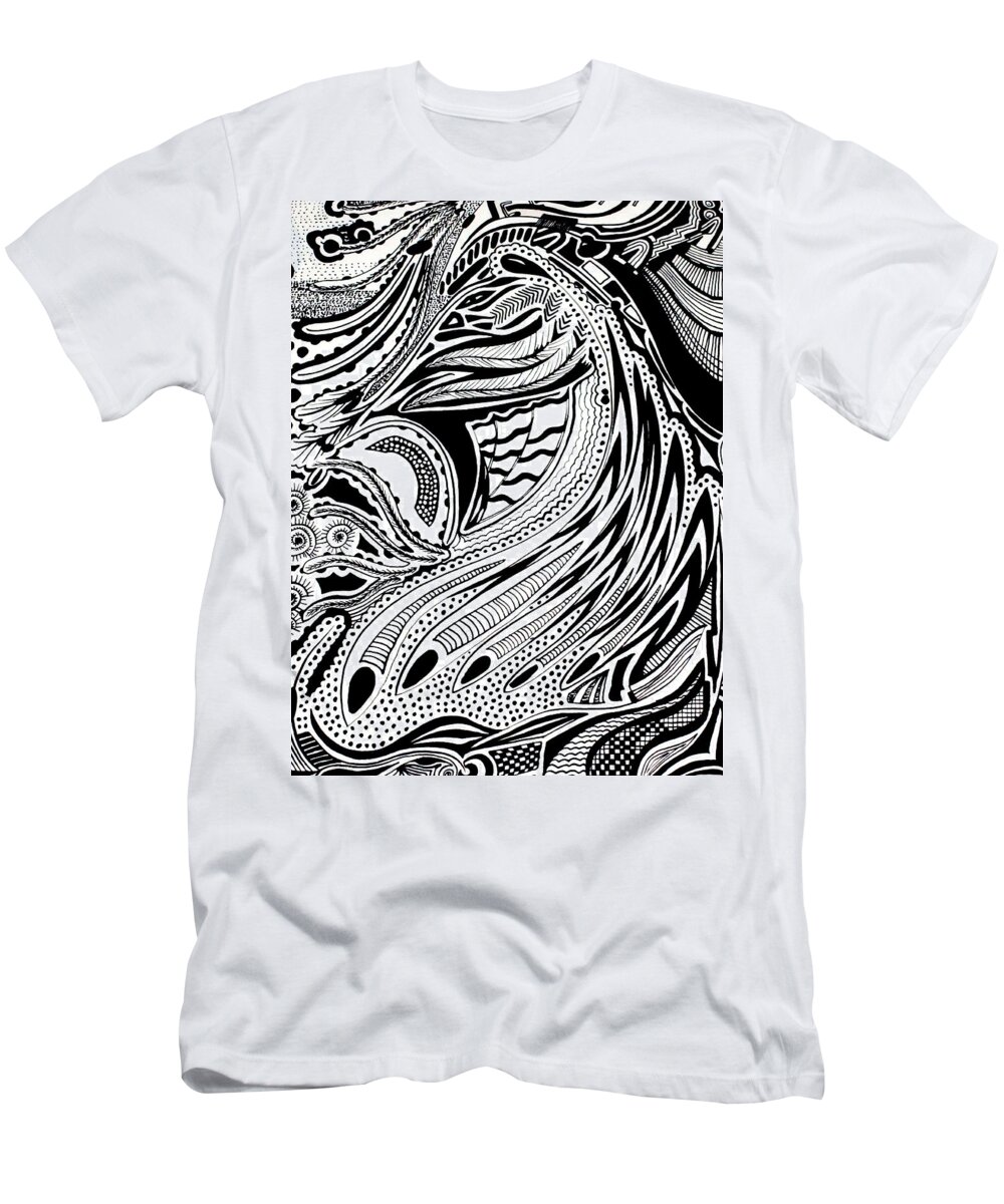 Pen T-Shirt featuring the drawing Energy by Ingrid Van Amsterdam