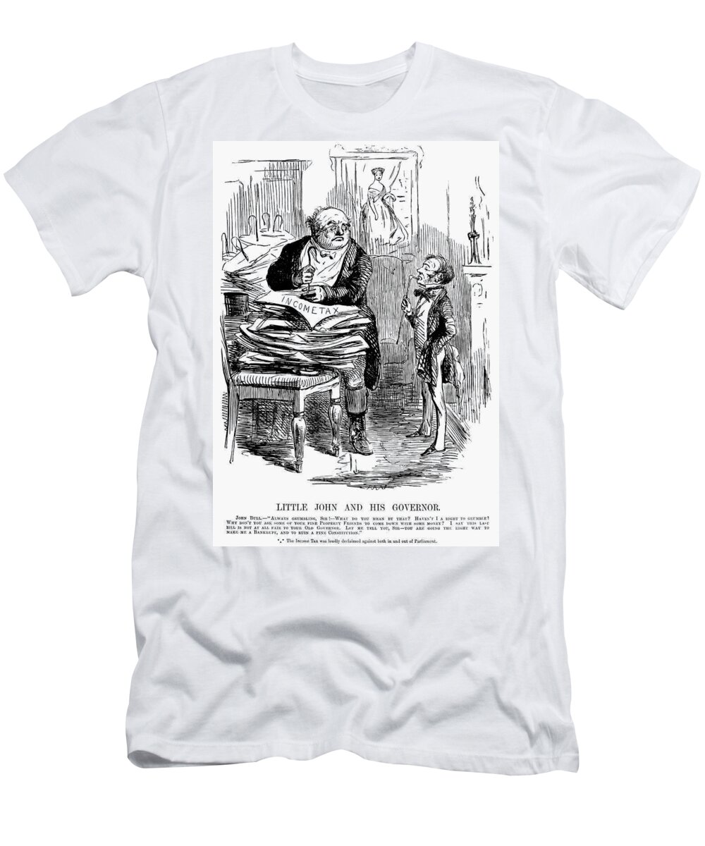 1848 T-Shirt featuring the painting English Tax Cartoon, 1848 by Granger