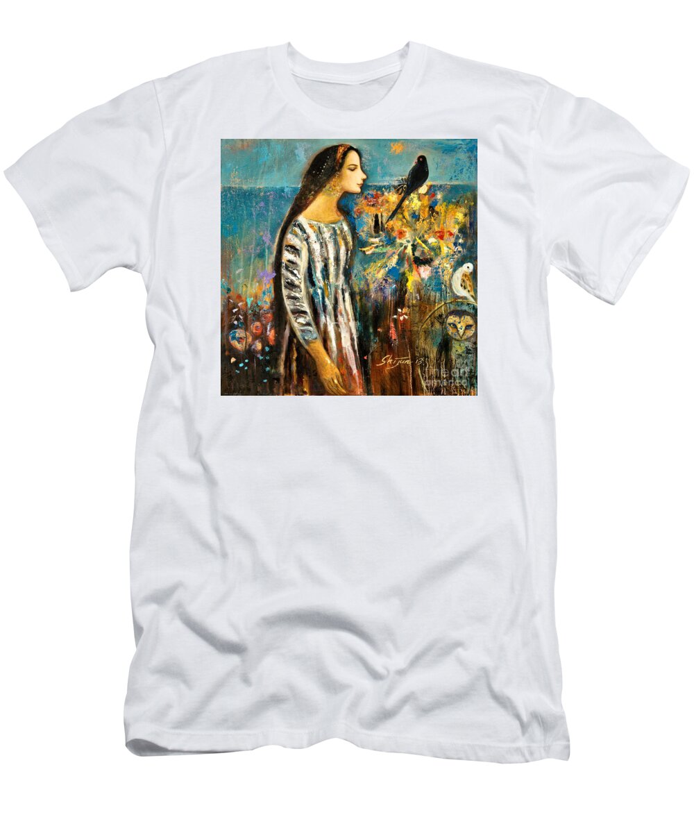 Shijun T-Shirt featuring the painting Enlightenment by Shijun Munns