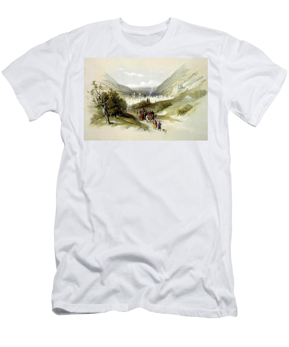 Nablus T-Shirt featuring the photograph Entrance and Exit to Nablus Shechem by Munir Alawi