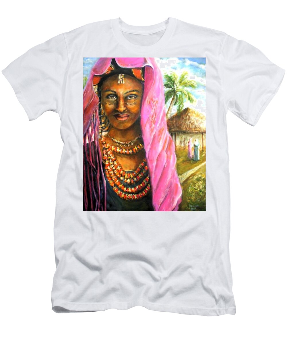  T-Shirt featuring the painting Ethiopia Bride by Bernadette Krupa