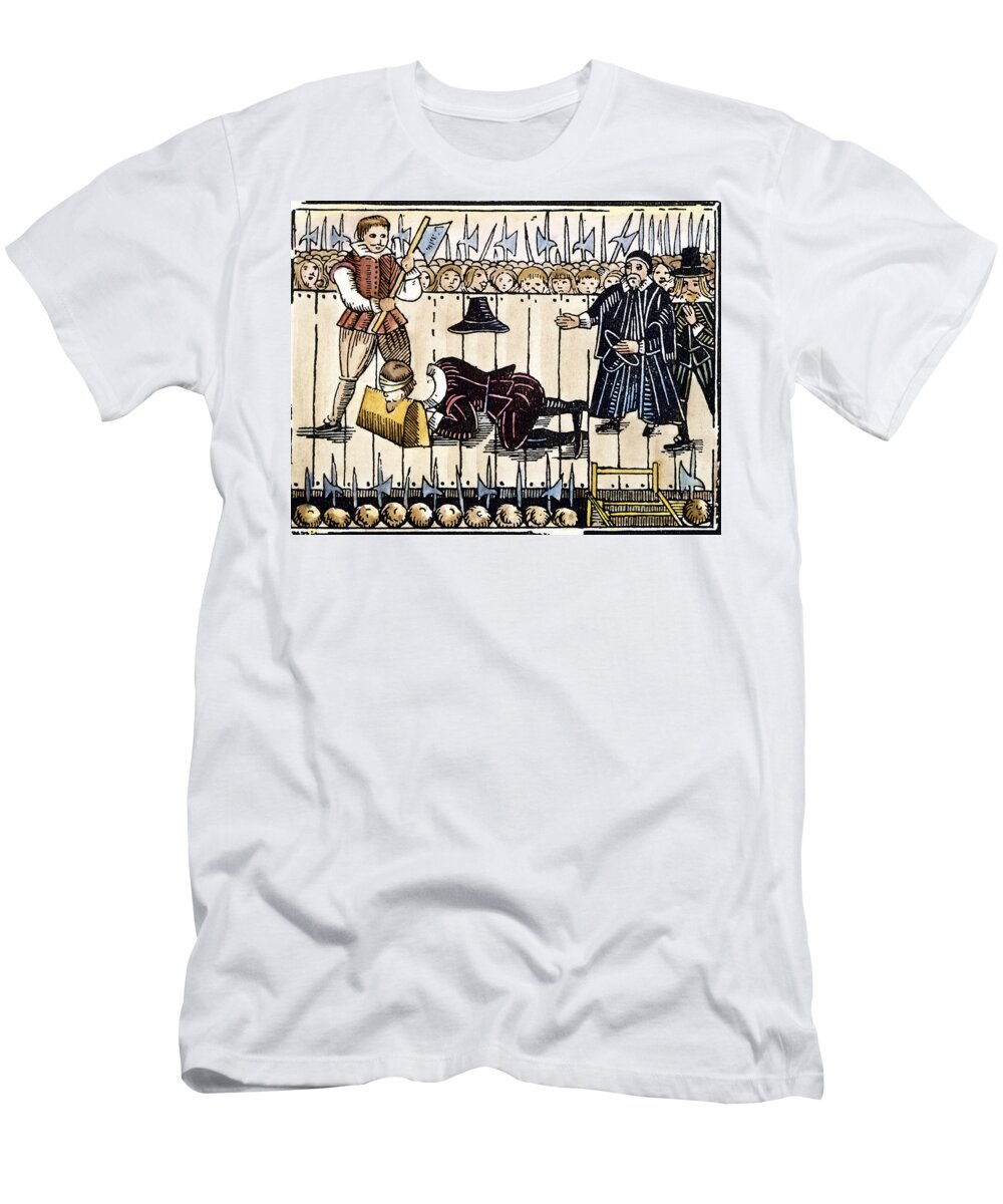 1649 T-Shirt featuring the drawing Execution Of King Charles I Of England by Granger