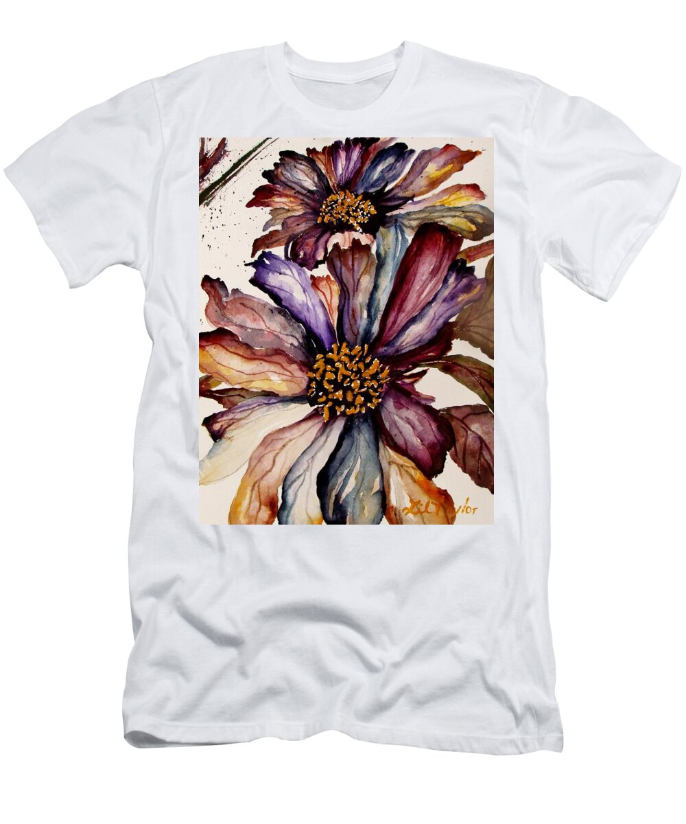 Flowers T-Shirt featuring the painting Fall Flower Colors by Lil Taylor