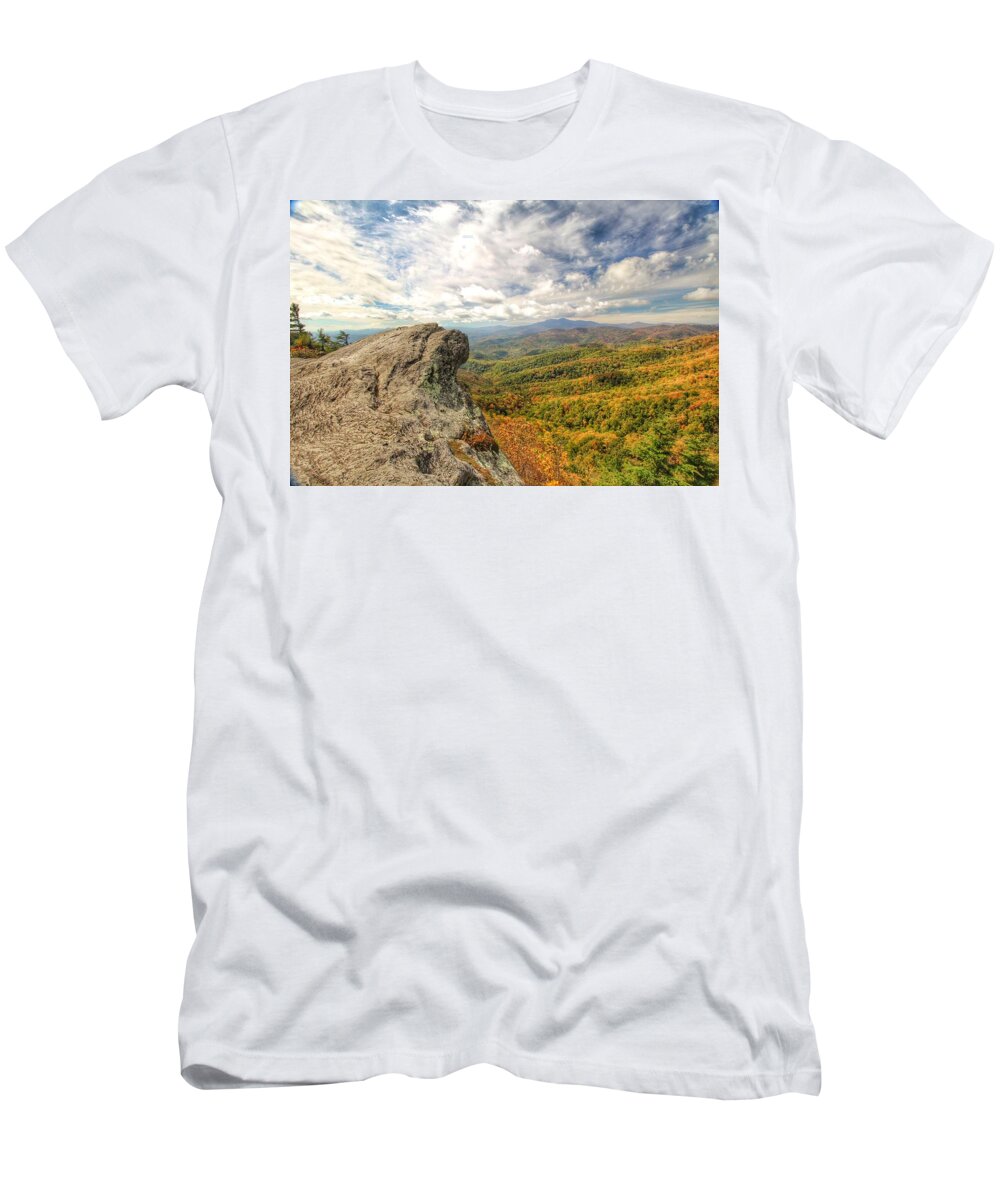 Blowing Rock T-Shirt featuring the photograph Fall From The Blowing Rock by Chris Berrier