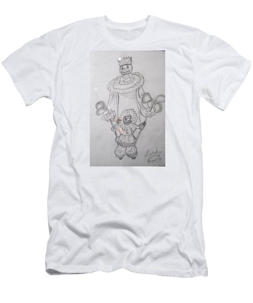 Kiddies Carnival T-Shirt featuring the drawing Fancy Clown by Jennylynd James