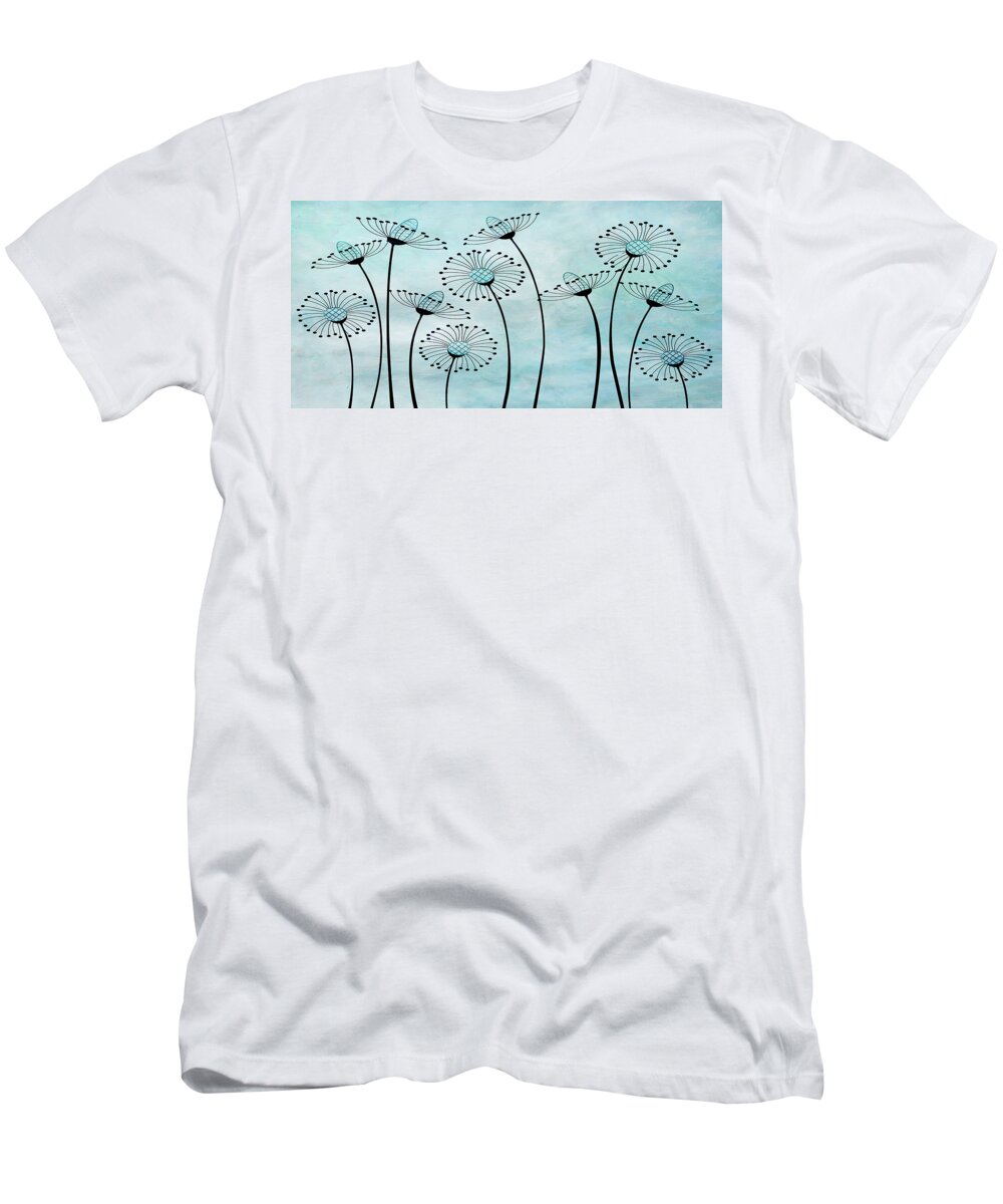 Meadow T-Shirt featuring the mixed media Field Of Flowers Within 2 by Angelina Tamez