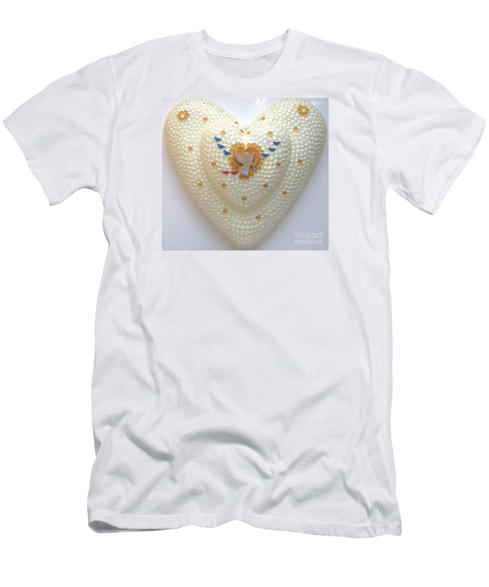 Flight Into Heart T-Shirt featuring the relief Flight into heart 3 by Heidi Sieber