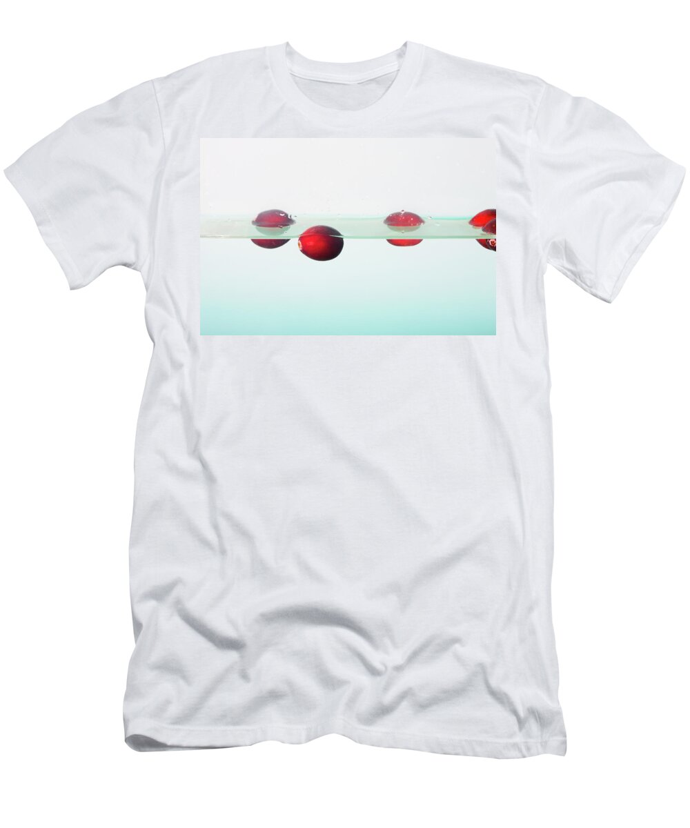 Cranberries T-Shirt featuring the photograph Floating Cranberries by Diane Macdonald