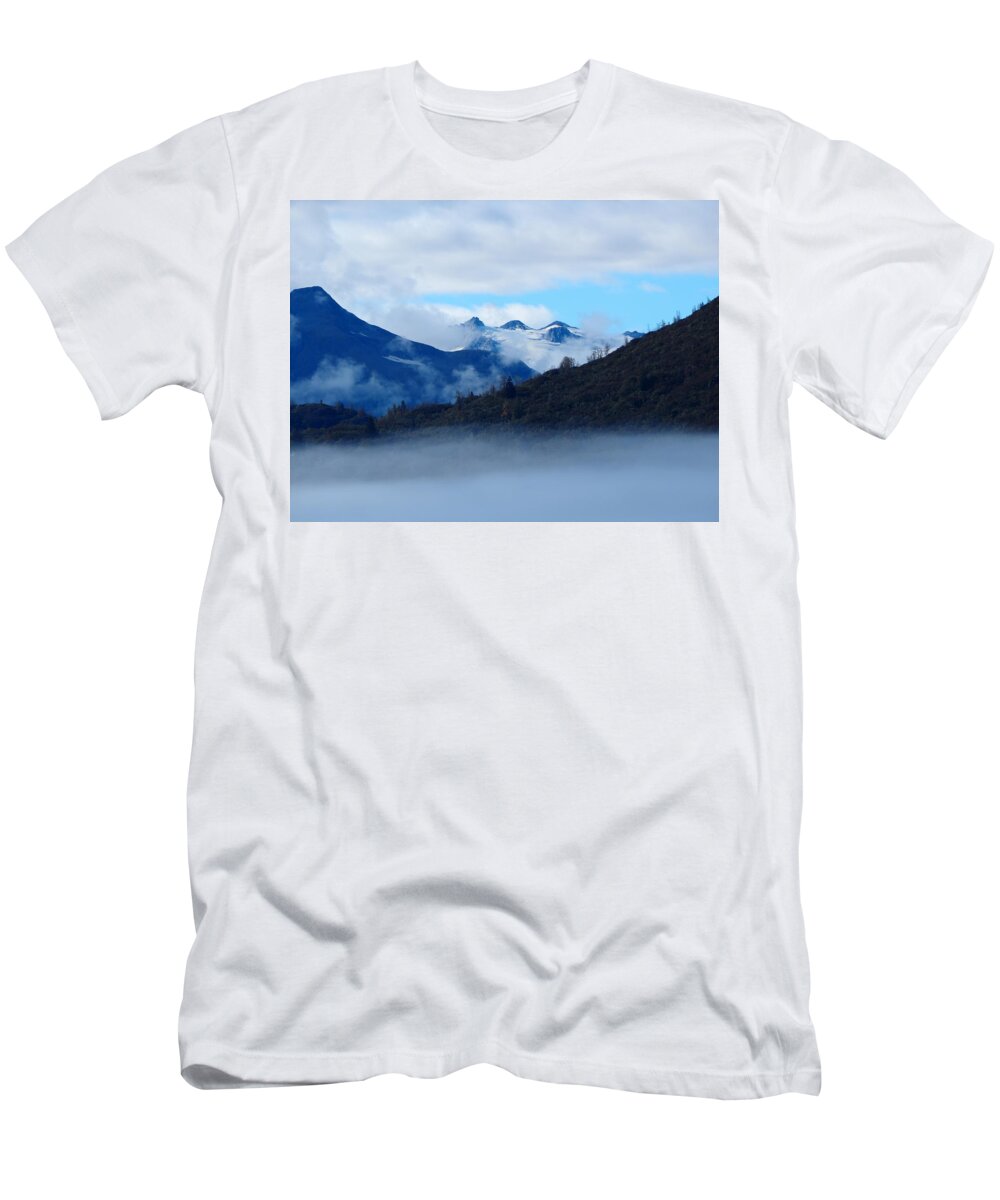 Mountains T-Shirt featuring the photograph Fog Lifter by Mark Ball
