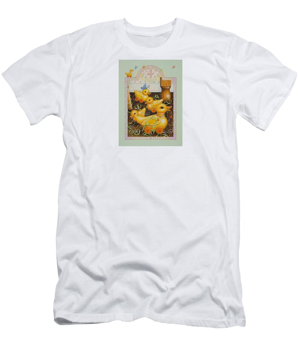 Birthday T-Shirt featuring the painting Fourth Birthday by Lynn Bywaters