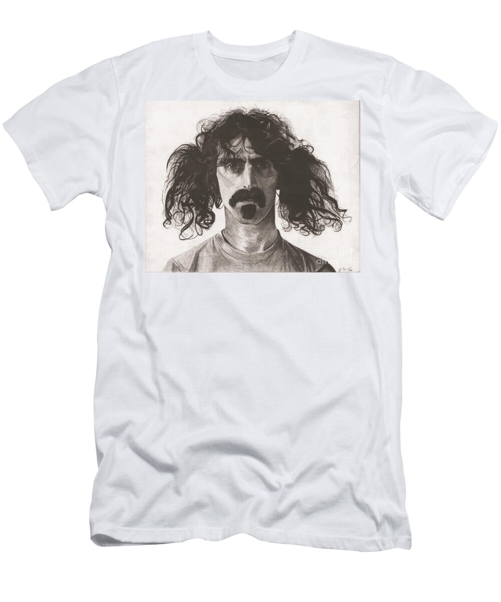 Frank Zappa T Shirt Thin Logo Portrait new Official Mens White 