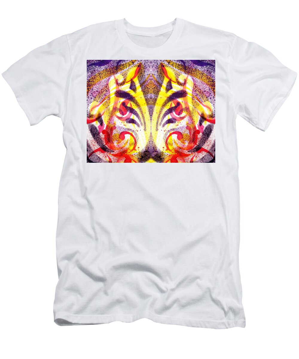 Abstract T-Shirt featuring the painting French Curve Abstract Movement VI Mystic Flower by Irina Sztukowski