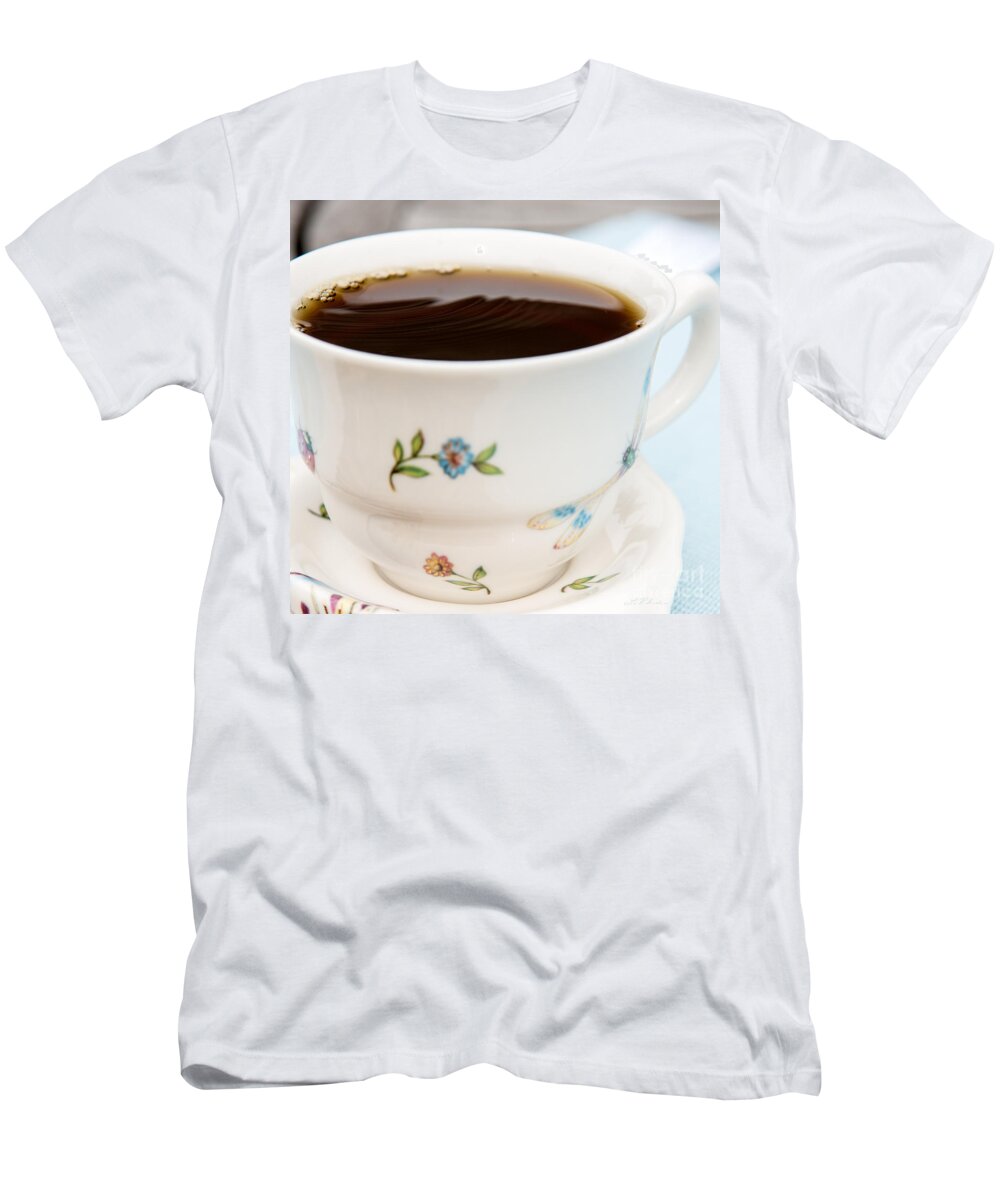 Coffee T-Shirt featuring the photograph Fresh cup of Coffee by Iris Richardson