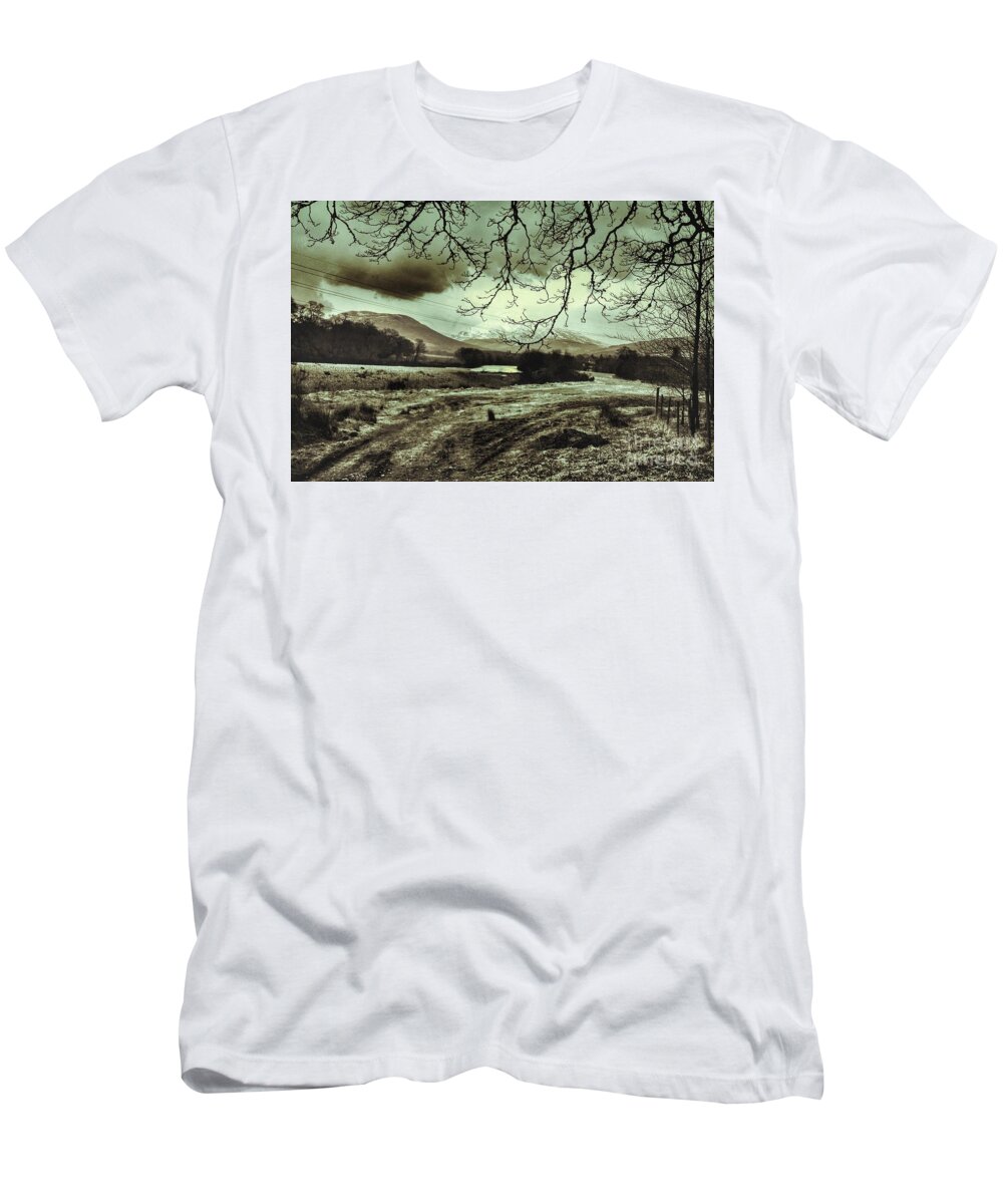 Glen'orchey T-Shirt featuring the photograph Frosty Morning at Glen'Orchey  by Joan-Violet Stretch