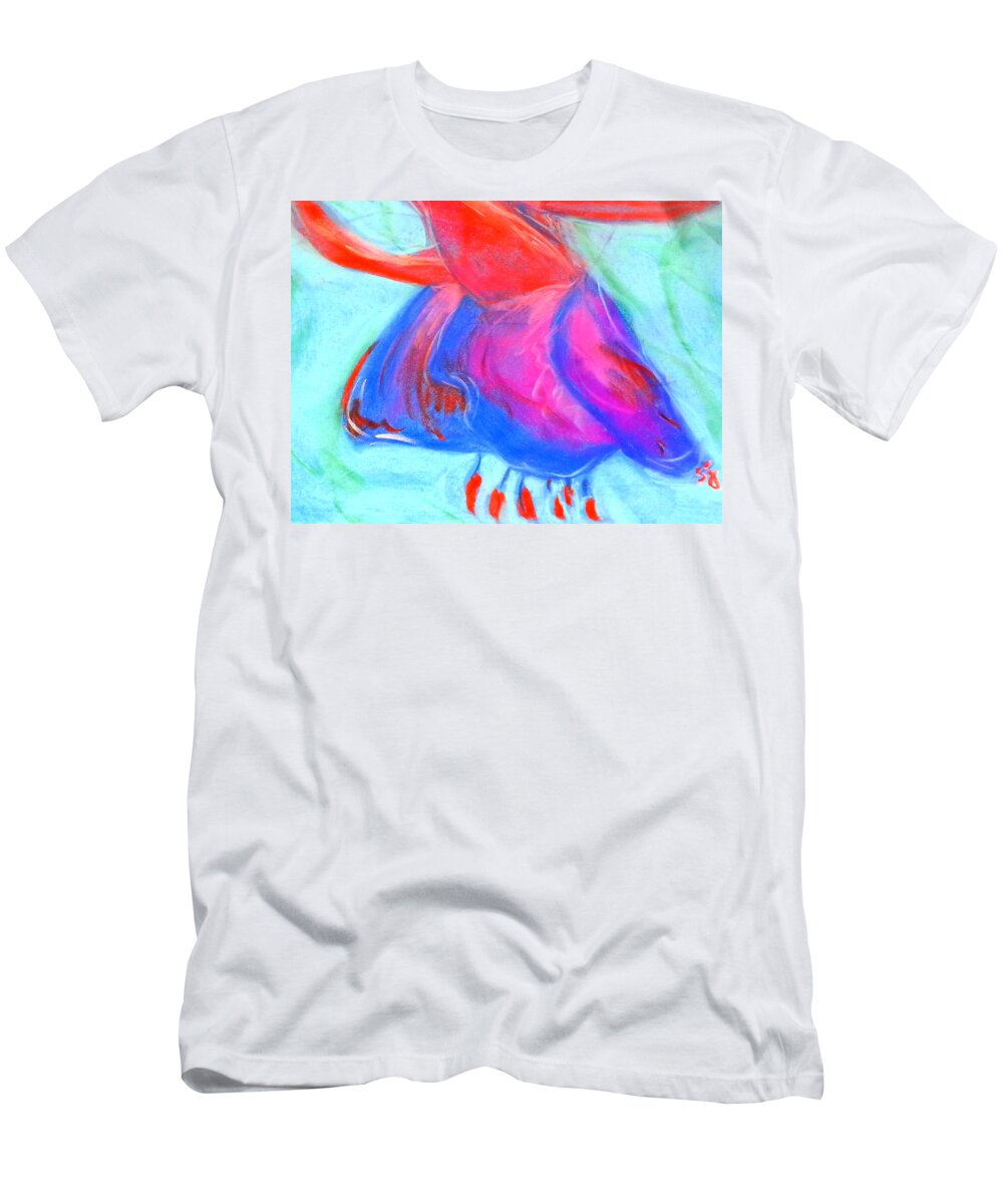 Art T-Shirt featuring the painting Fuchsia Flower by Sue Jacobi