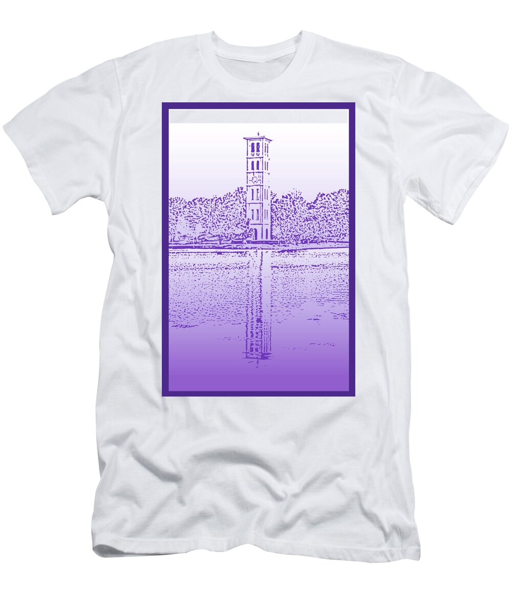 Furman University T-Shirt featuring the digital art Furman Bell Tower by Greg Joens