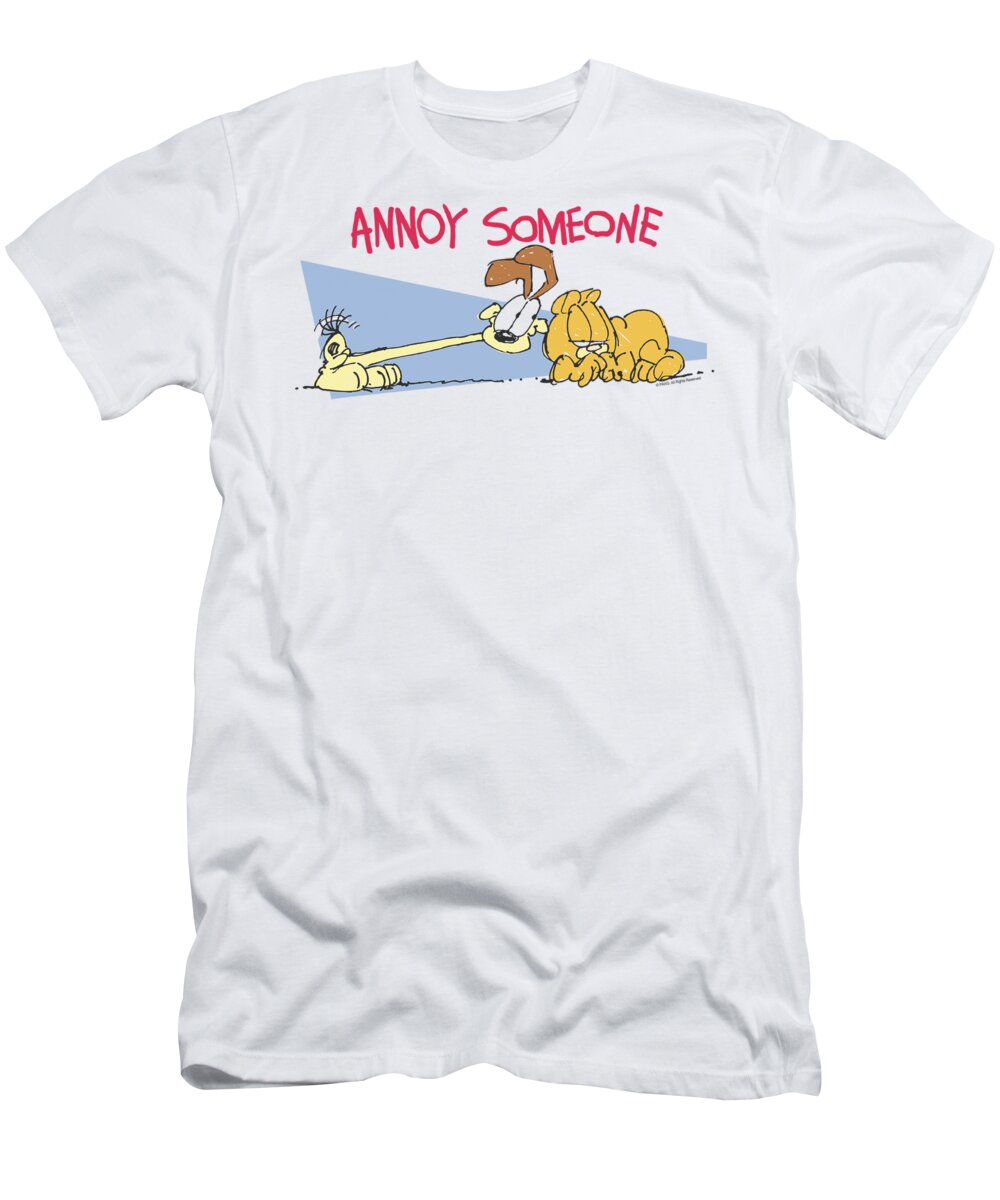 Garfield T-Shirt featuring the digital art Garfield - Annoy Someone by Brand A