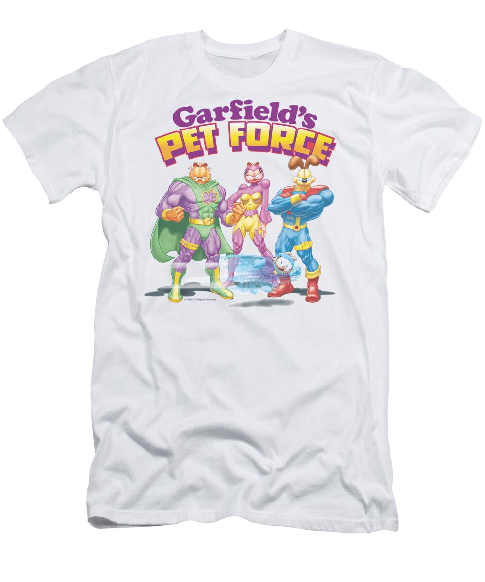 Garfield T-Shirt featuring the digital art Garfield - Heroes Await by Brand A