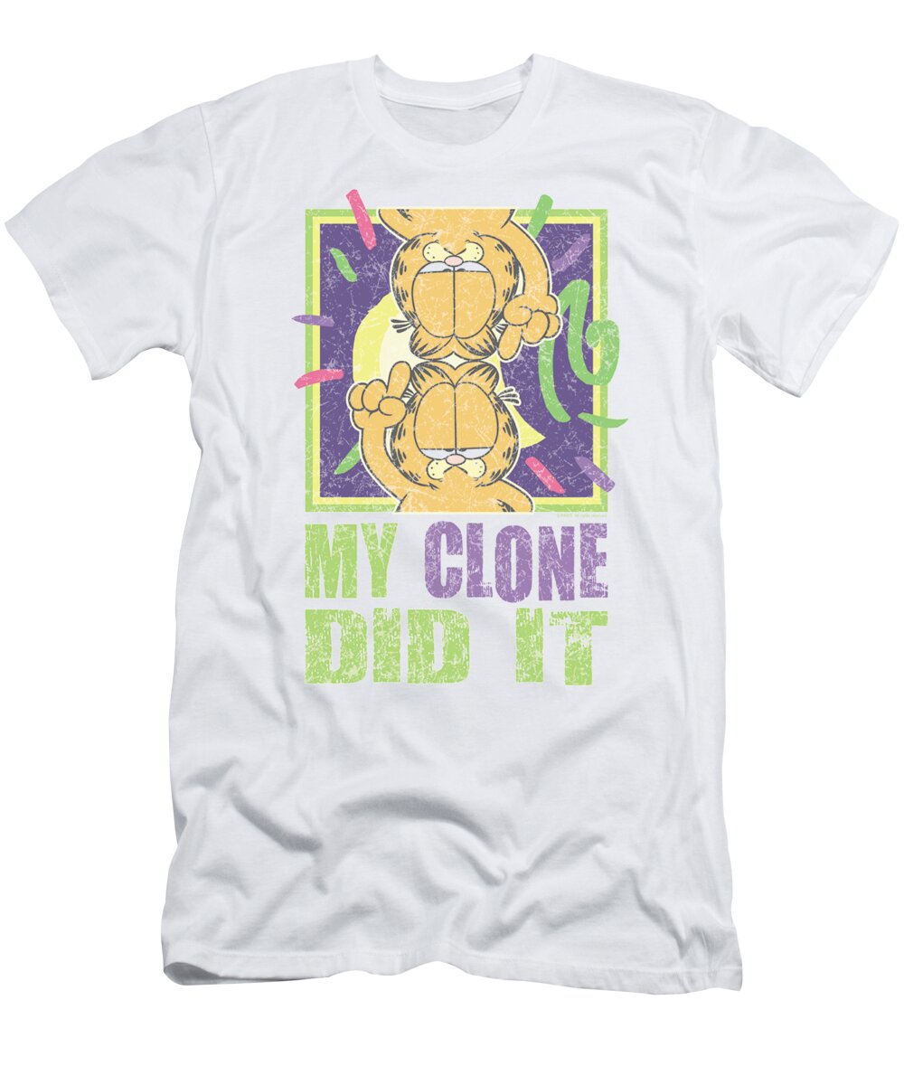 Garfield T-Shirt featuring the digital art Garfield - My Clone Did It by Brand A