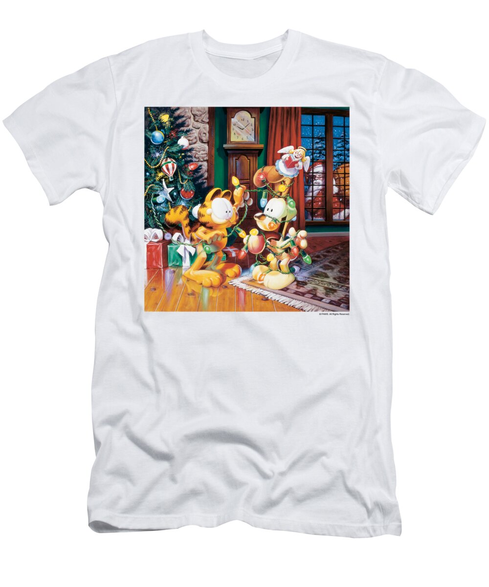  T-Shirt featuring the digital art Garfield - Odie Tree by Brand A
