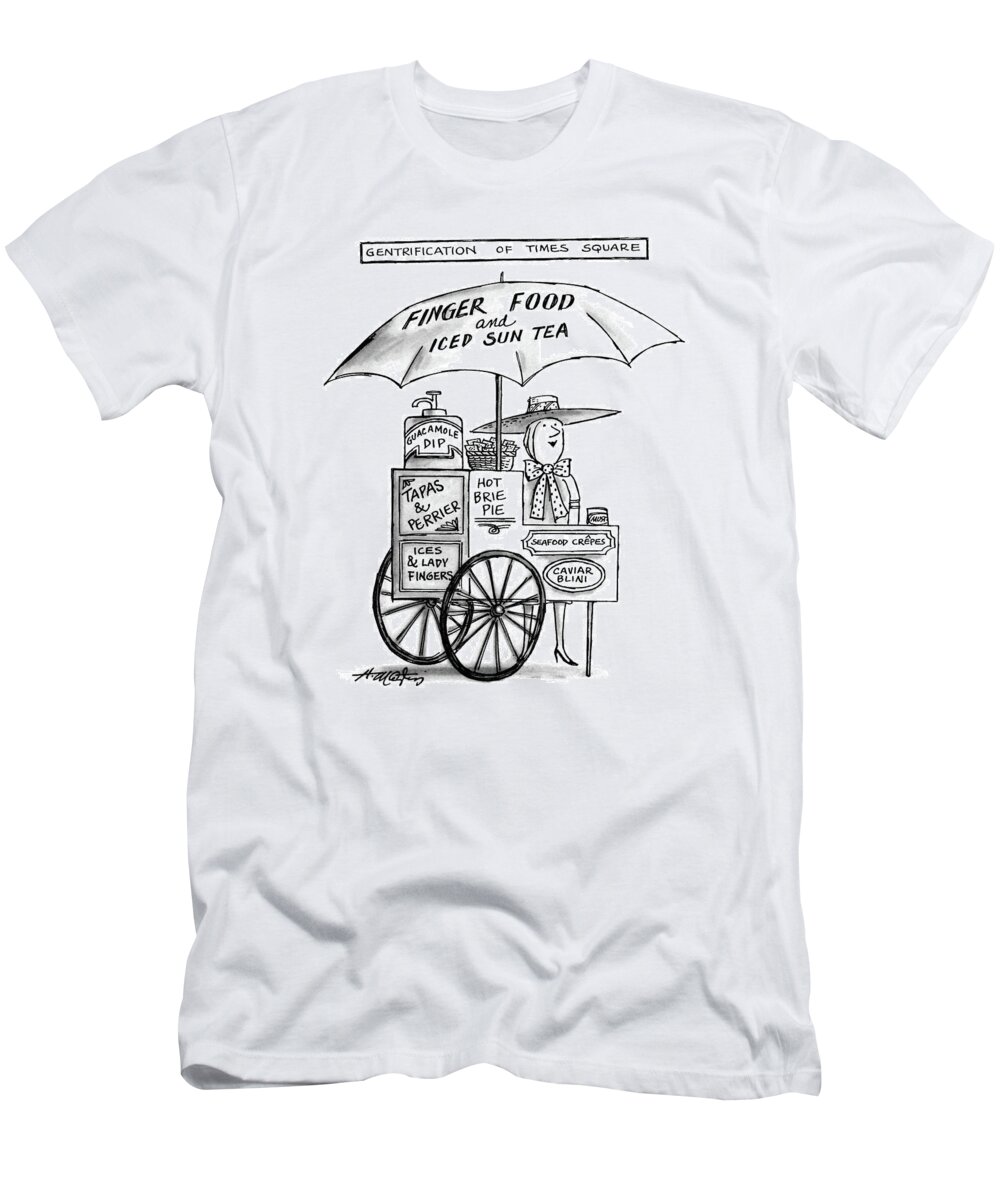 Regional T-Shirt featuring the drawing Gentrification Of Times Square by Henry Martin