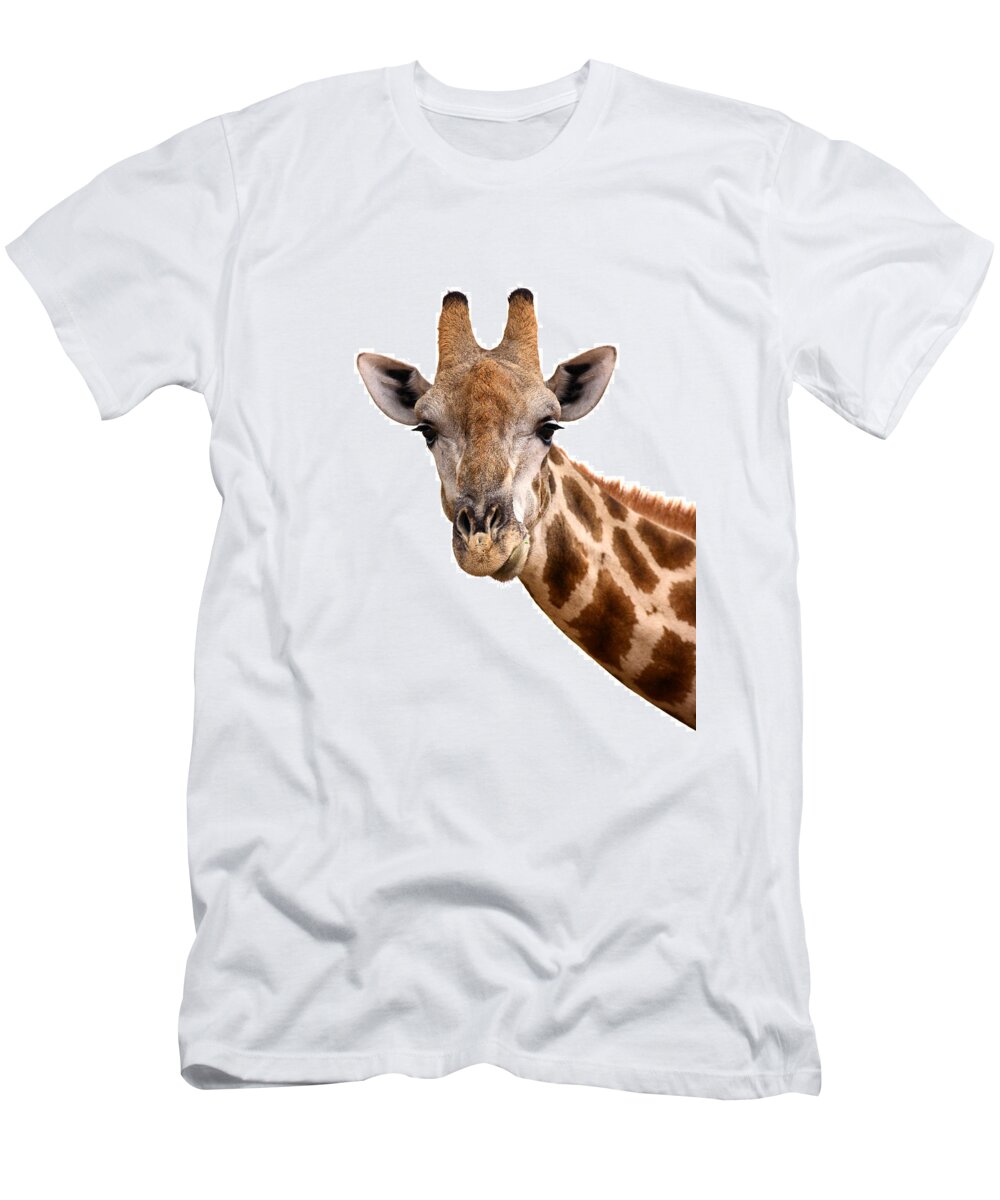 Giraffe T-Shirt featuring the photograph Giraffe portrait by Johan Swanepoel