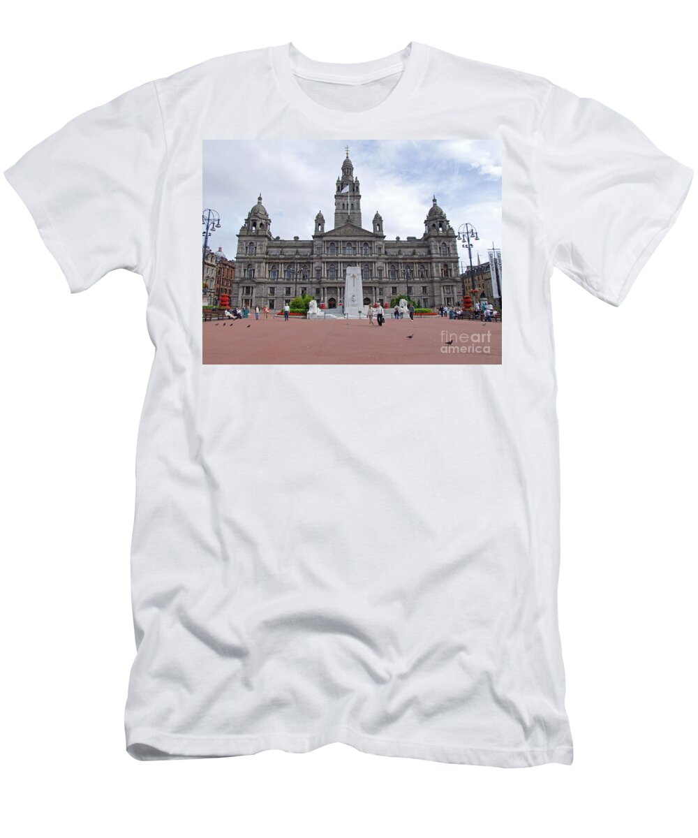 Glasgow City Hall T-Shirt featuring the photograph Glasgow City Hall - George Square - Scotland by Phil Banks